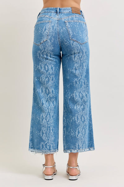 Judy Blue High Waist Snakeprint Crops