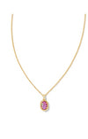 Daphne Framed Pendant Necklace in Gold