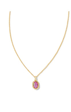 Daphne Framed Pendant Necklace in Gold