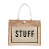 White Jute Word Tote