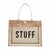 White Jute Word Tote