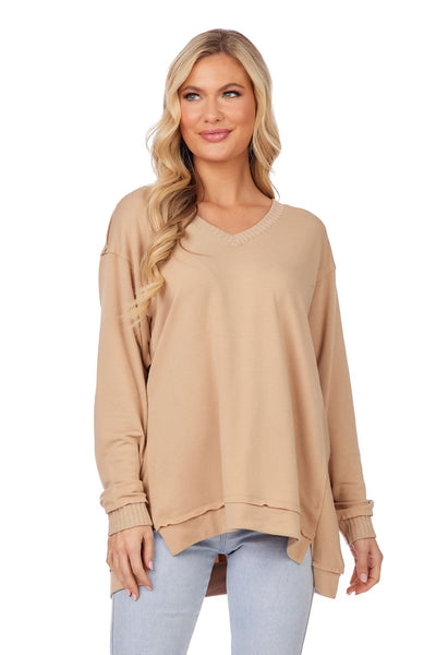 Mud Pie Tan Willie Long Sleeve Tee