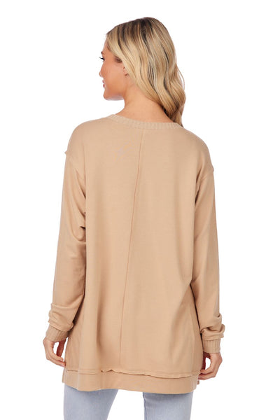 Mud Pie Tan Willie Long Sleeve Tee