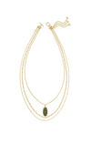 Elle Bamboo Triple Strand Necklace in Gold