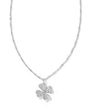 Clover Crystal  Pendant Necklace in Silver