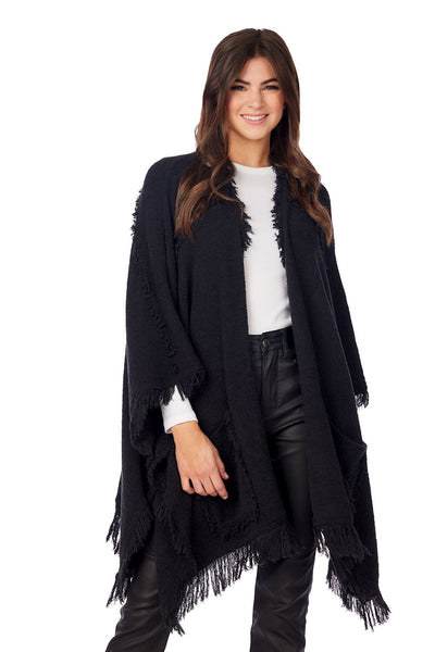 Whit Fringe Poncho