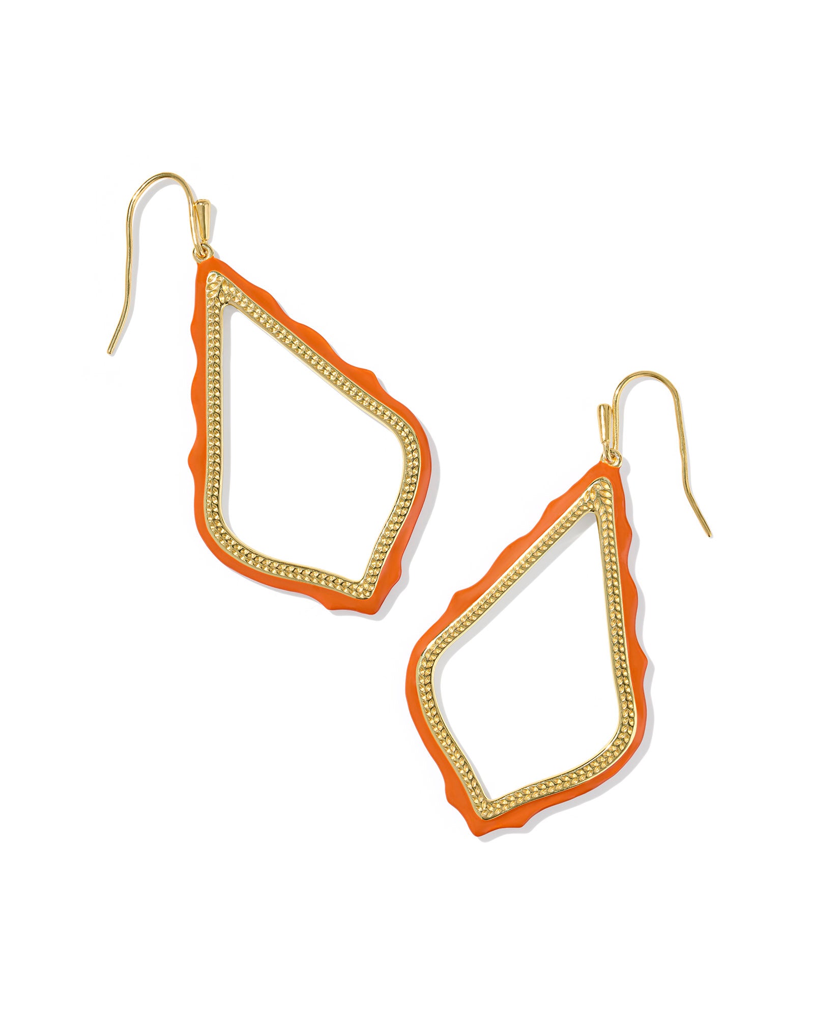 Sophee Enamel Open Frame Earring in Gold