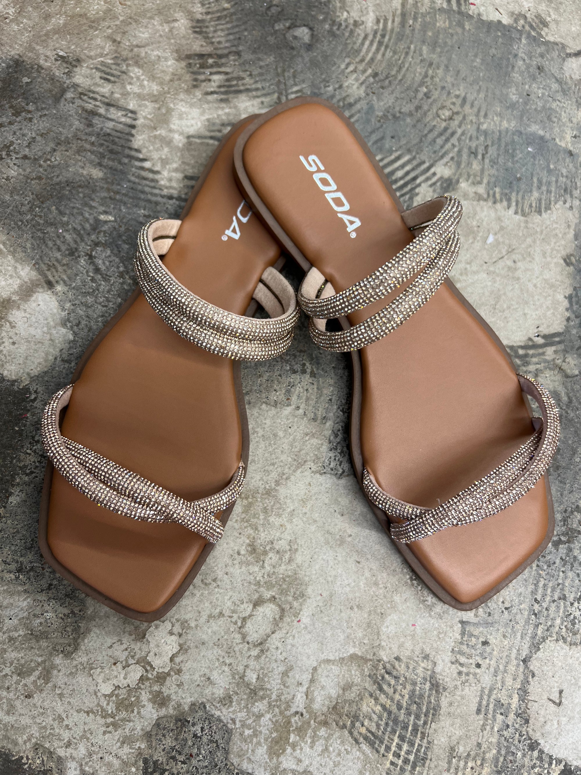 Combine Sandal in Gold by Soda