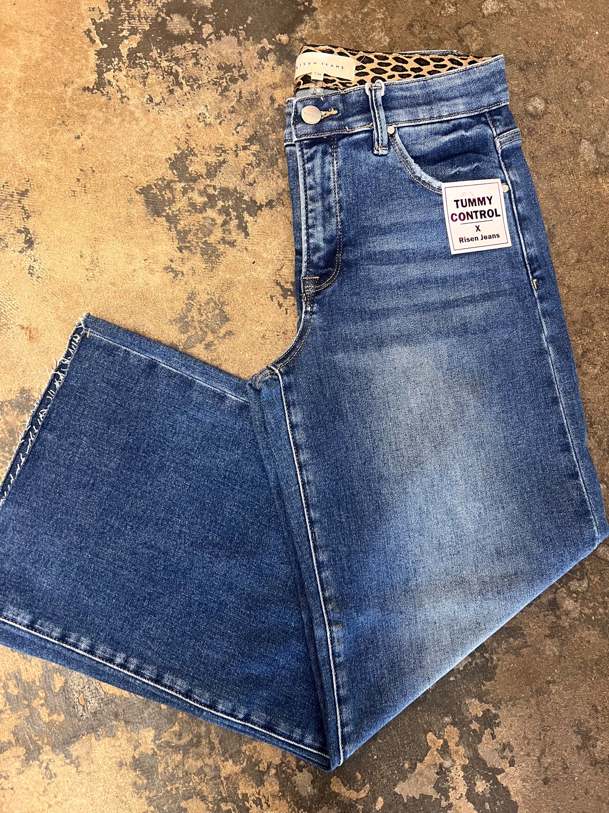 Risen Mid Rise Crop Wide Jeans