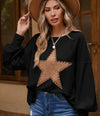 Studded Star Graphic Oversized Top