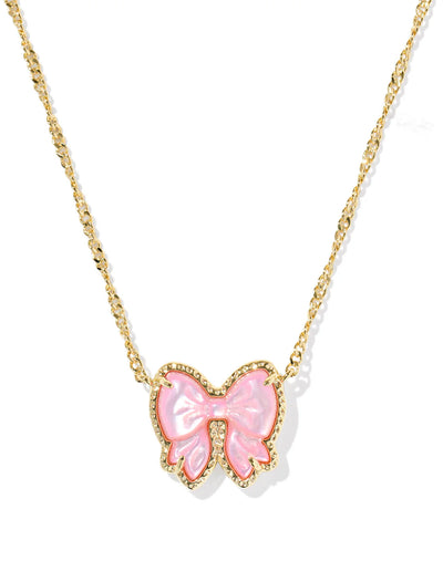 Haley Bow Short Pendant Necklace in Gold