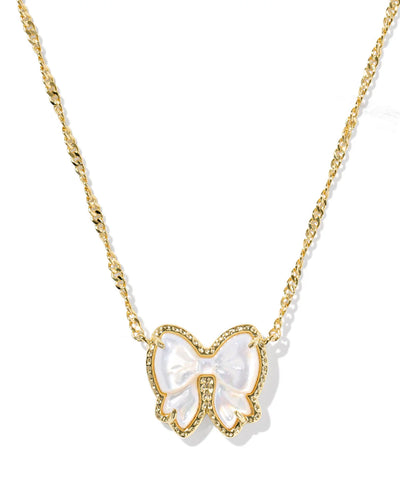 Haley Bow Short Pendant Necklace in Gold
