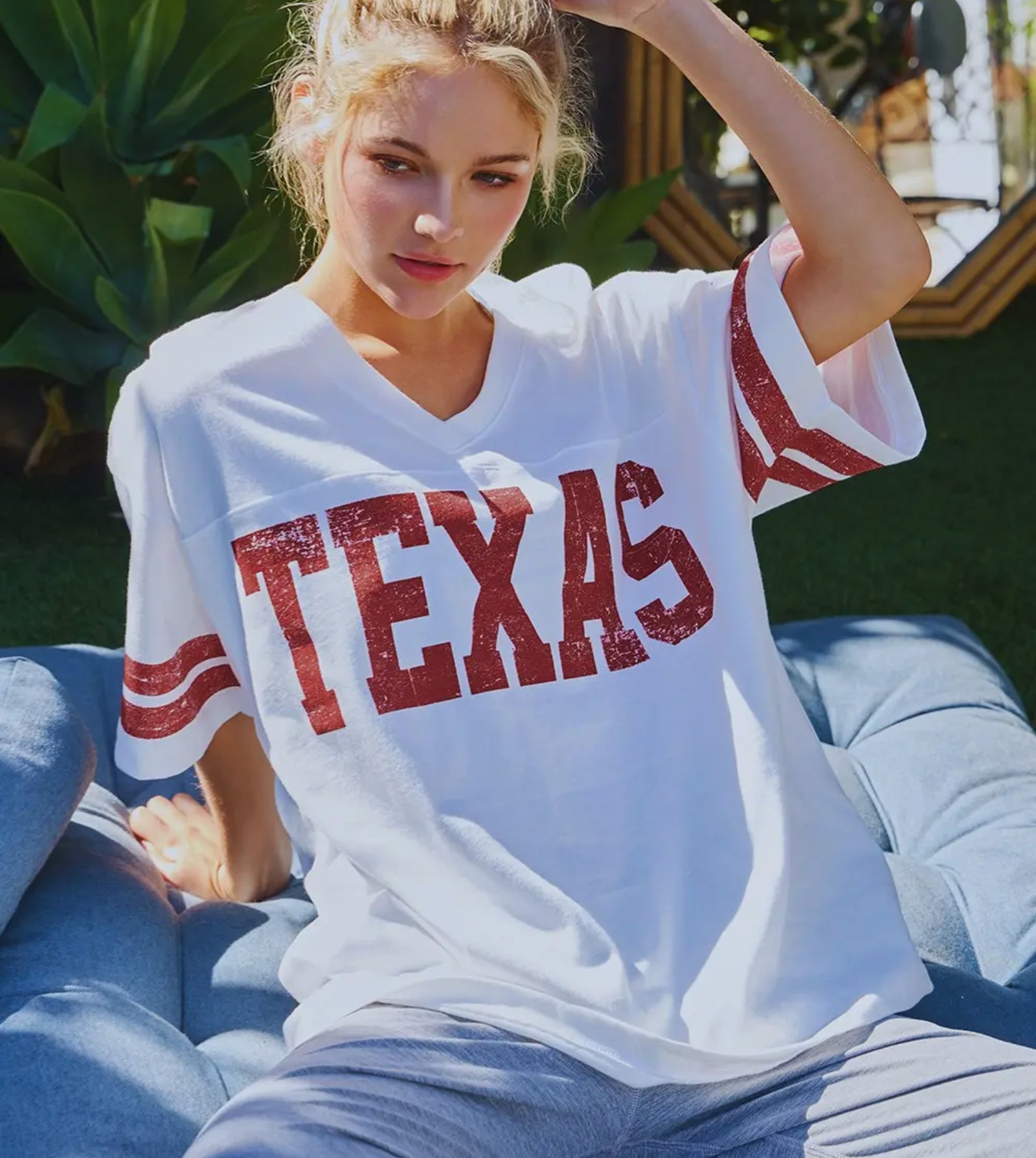 Texas V-Neck Football Top