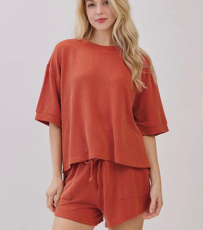 Ribbed Knit Lounge Set