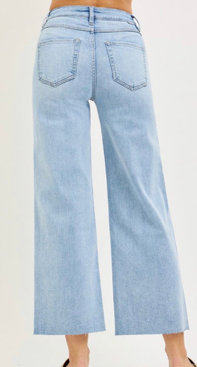 Risen Tummy Control High Rise Crop Wide Leg