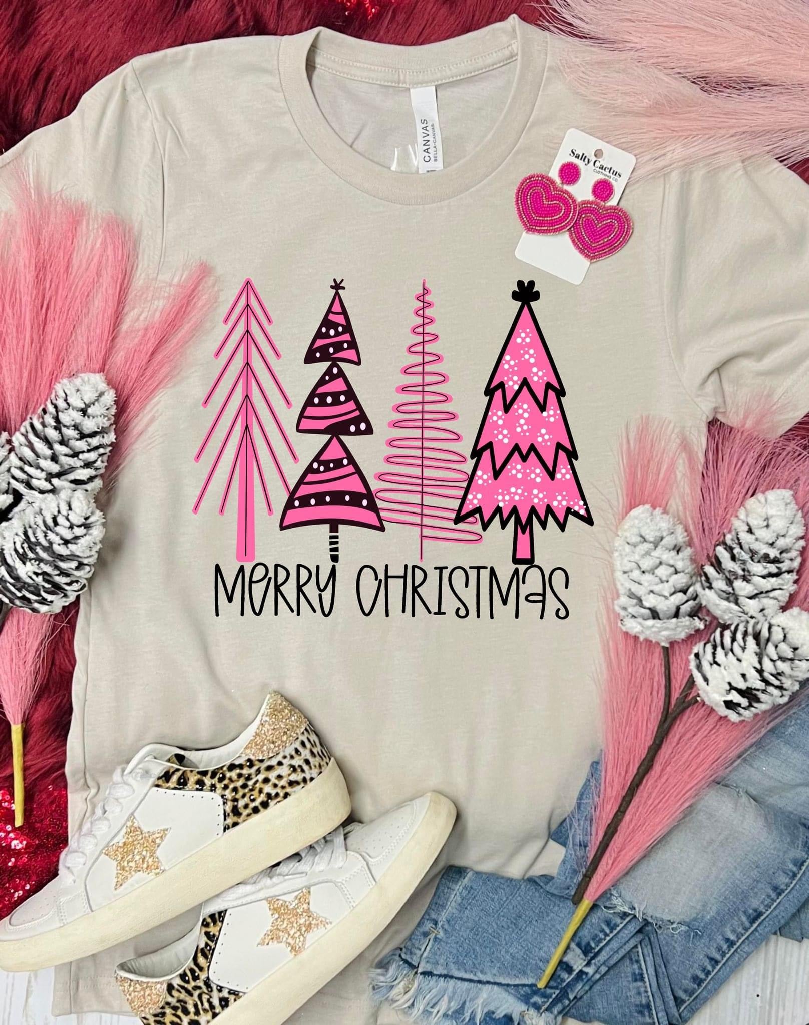 Merry Christmas Pink Trees