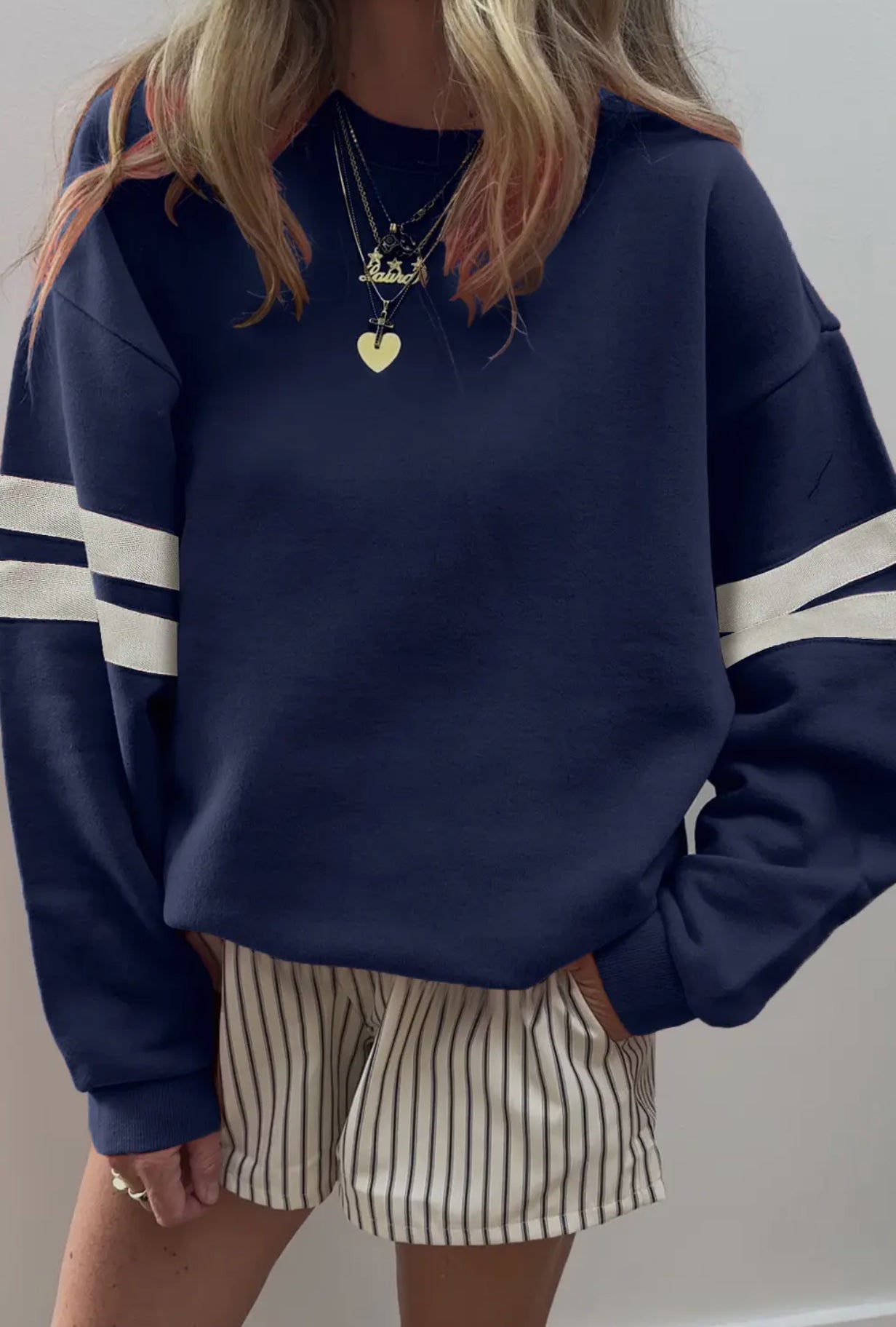 Varsity Striped Sweatshirt