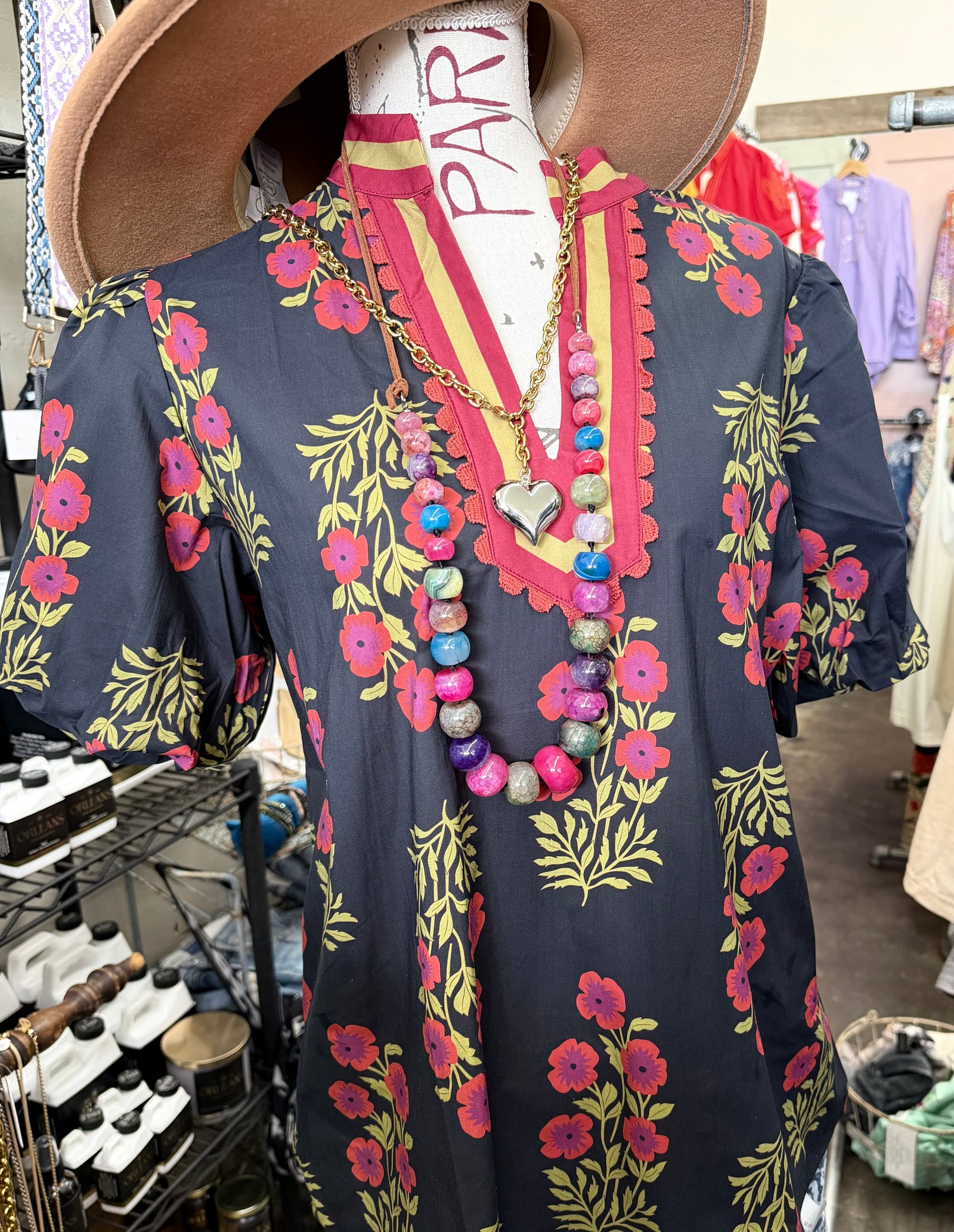 Midnight Poppy Blouse
