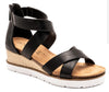 Double Dutch Wedge Sandals in Black