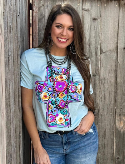 Floral Cross Tee