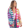 Rainbow Stripes Chunky Crocheted Cardigan