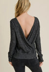 Open Back Heather Grey Sweater