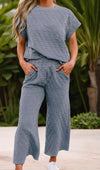 Short Sleeve Quilted Pant Sets