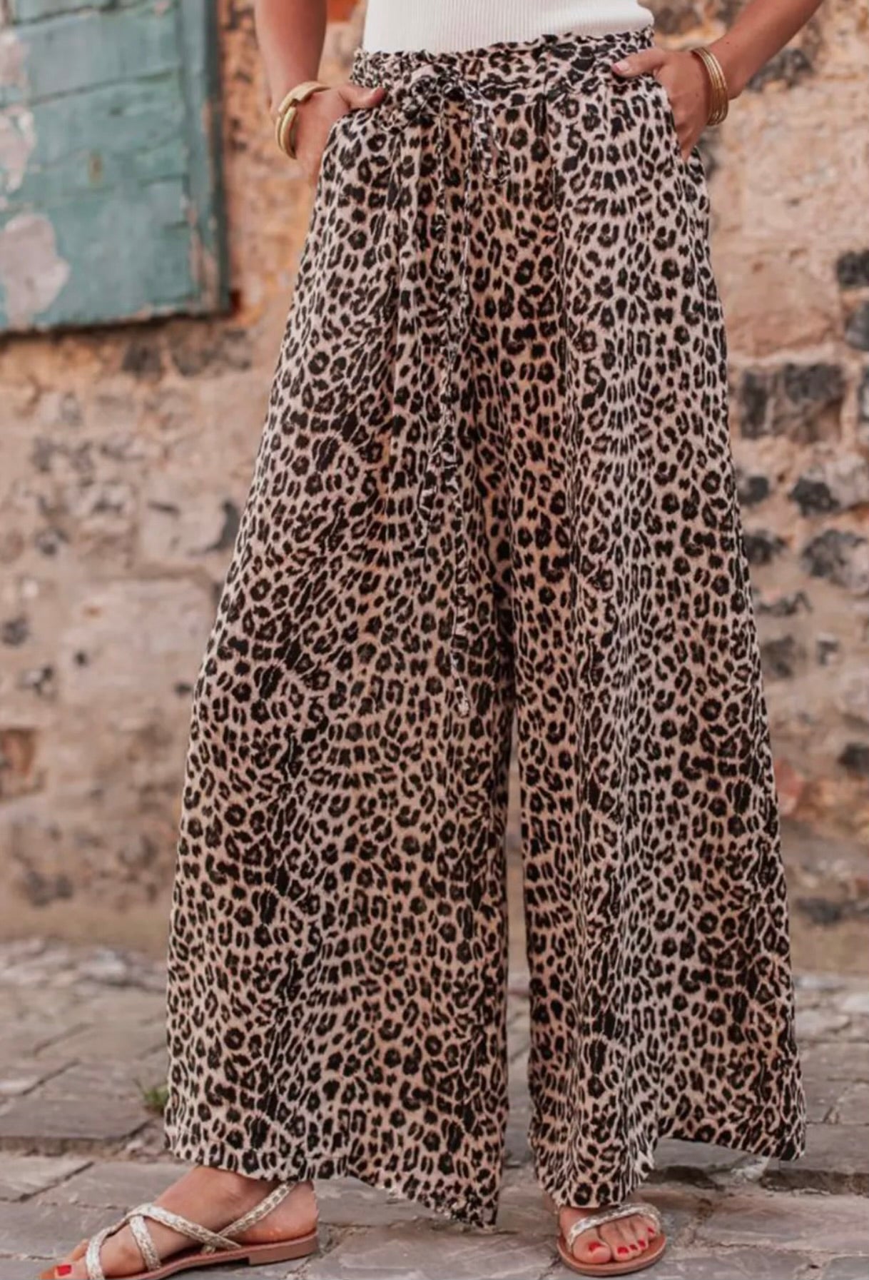 Boho Leopard Wide Leg Pants