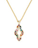 Abbie Gold Crystal Long Pendant Necklace