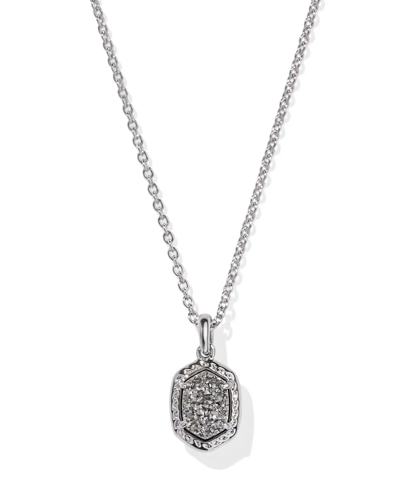 Daphne Silver Framed Short Pendant Necklace