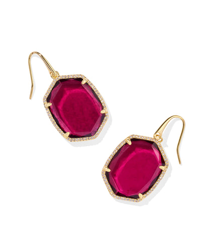 Daphne Gold Pave Frame Drop Earring