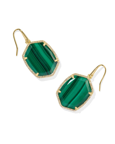 Daphne Gold Pave Frame Drop Earring