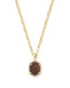 Daphne Gold Pave Frame Short Pendant Necklace