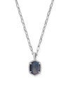 Daphne Silver Pave Frame Short Pendant Necklace