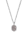 Daphne Silver Pave Frame Short Pendant Necklace