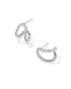 Daphne Pave Silver Huggie Earrings