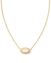 Elisa Gold Color Burst Frame Short Pendant Necklace