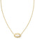 Elisa Gold Color Burst Frame Short Pendant Necklace