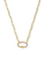 Emery Gold Link and Chain Necklace in White Crystal