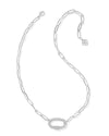 Emery Silver Link and Chain Necklace in White Crystal