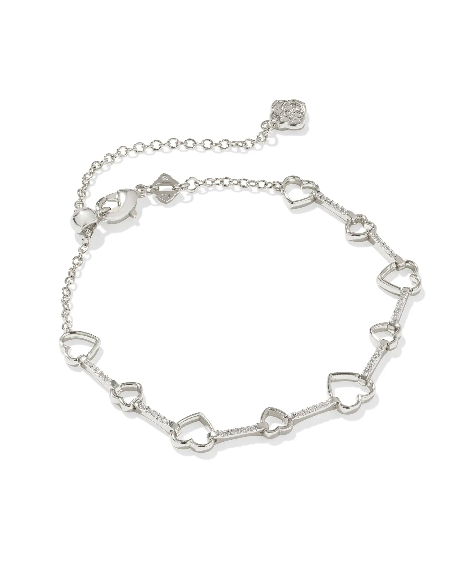 Haisley Heart Silver Delicate Chain Bracelet