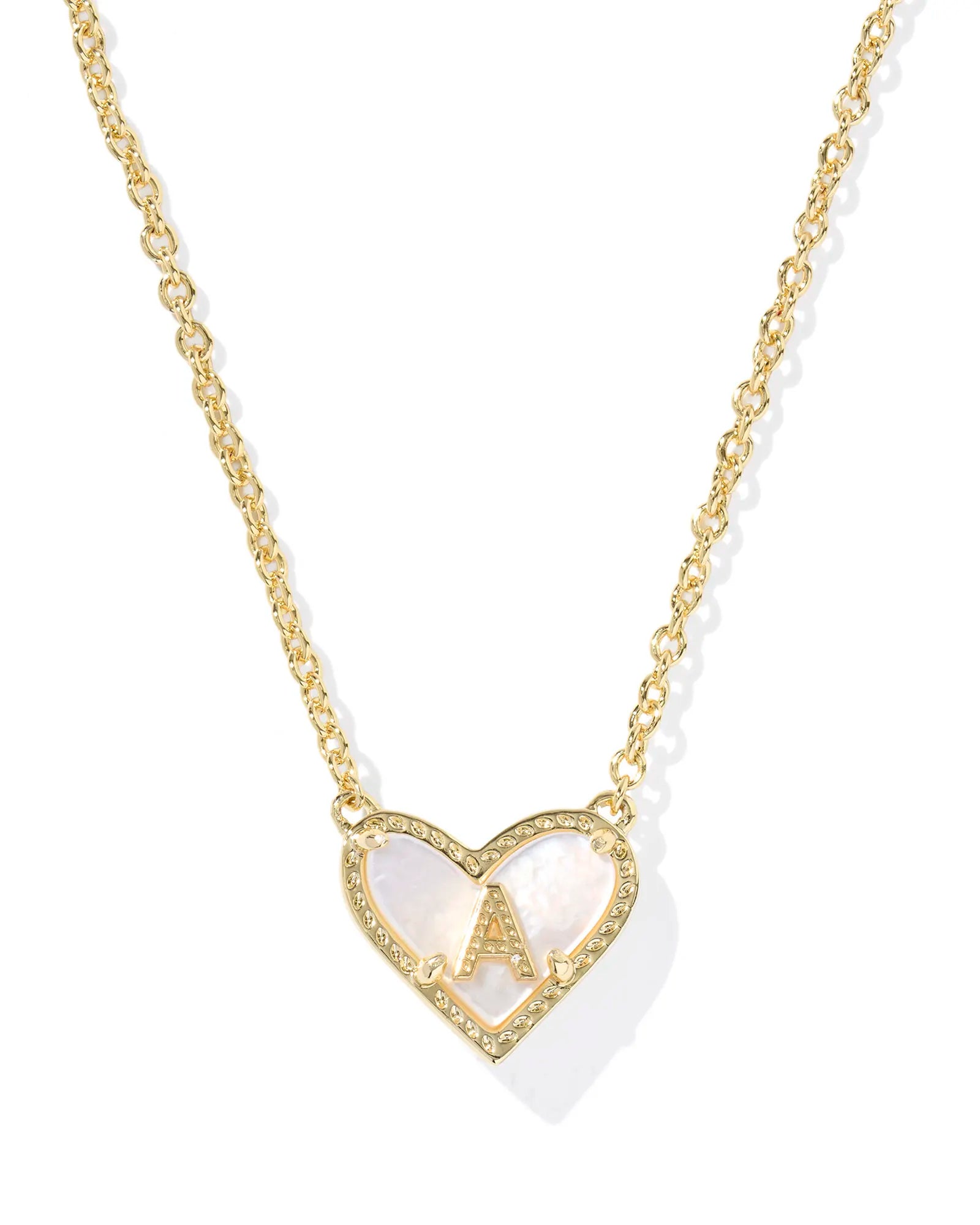 Ari Heart Letter Gold Short Pendant Necklace