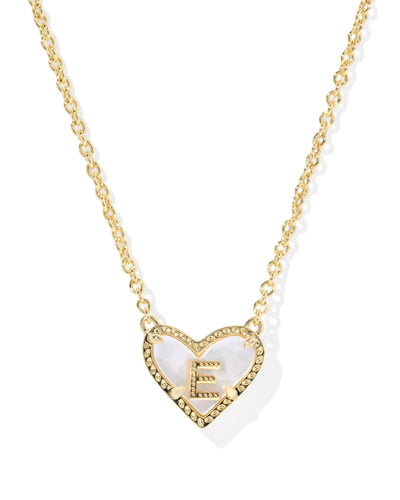 Ari Heart Letter Gold Short Pendant Necklace