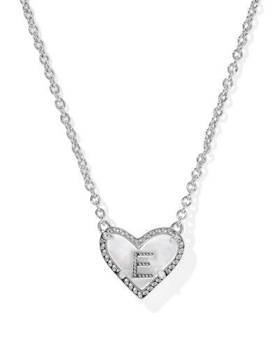 Ari Heart Letter Silver Short Pendant Necklace