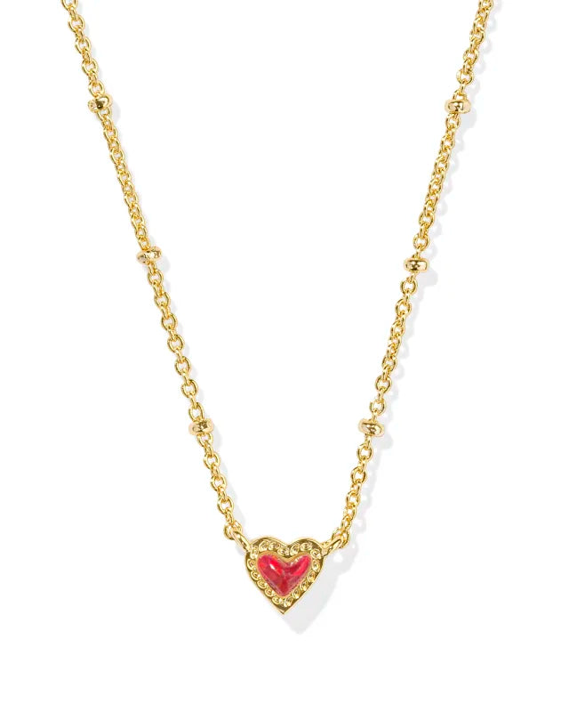 Mini Ari Heart Gold Satellite Short Pendant Necklace