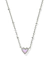 Mini Ari Heart Silver Satellite Short Pendant Necklace