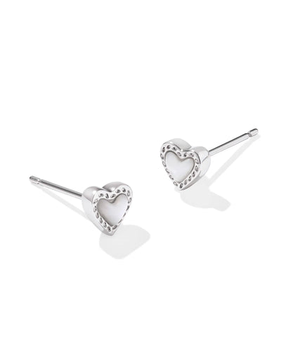 Mini Ari Heart Silver Stud Earrings