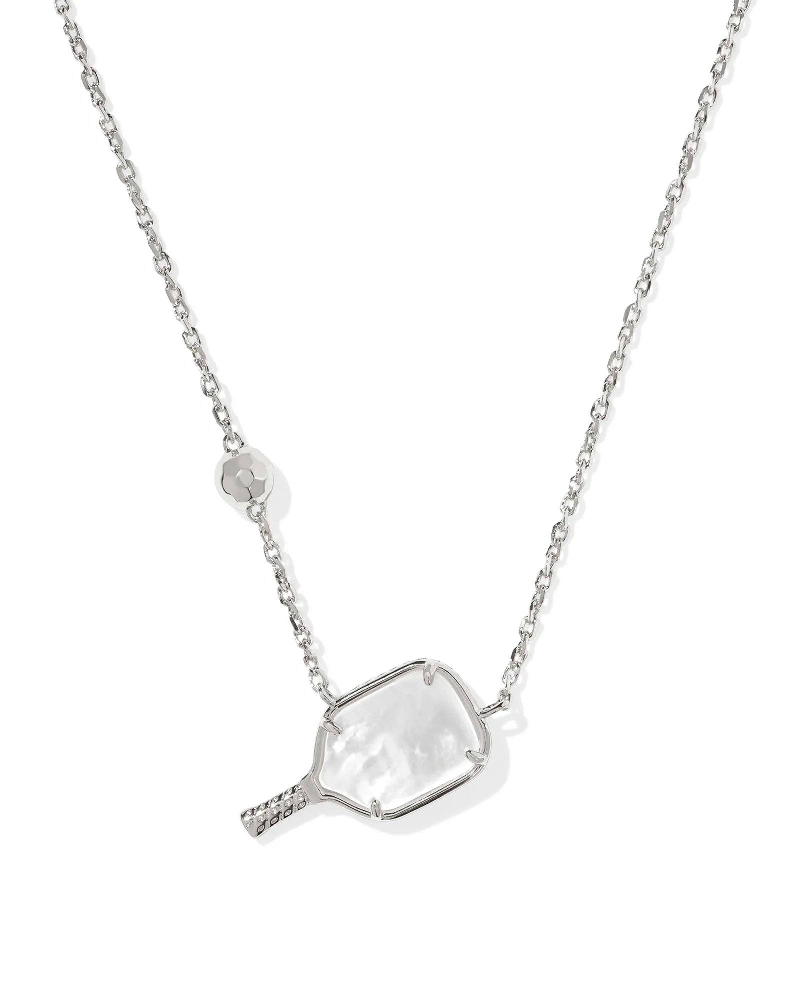 Pickleball Silver Short Pendant Necklace