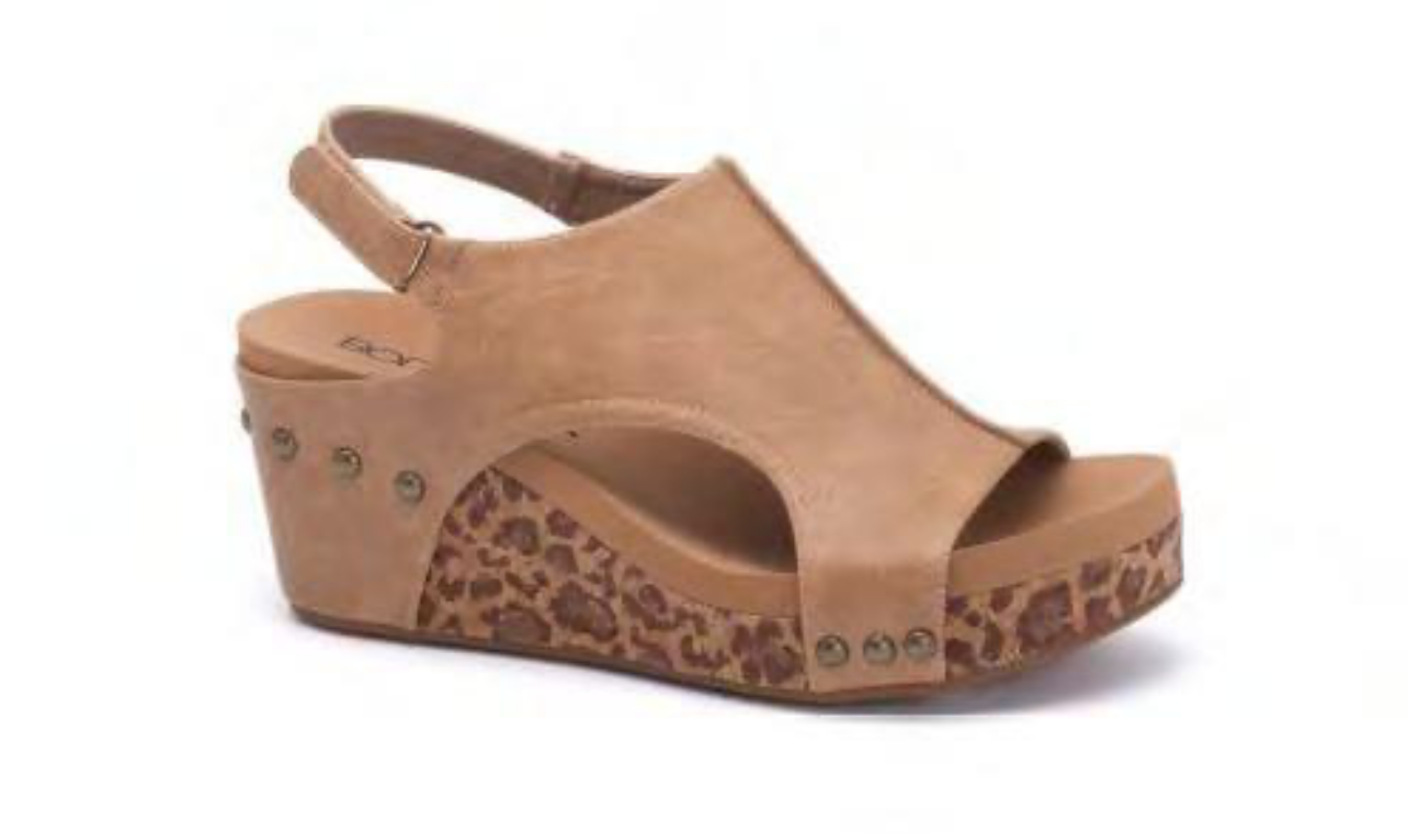Corkys Carley Taupe Smooth Leopard