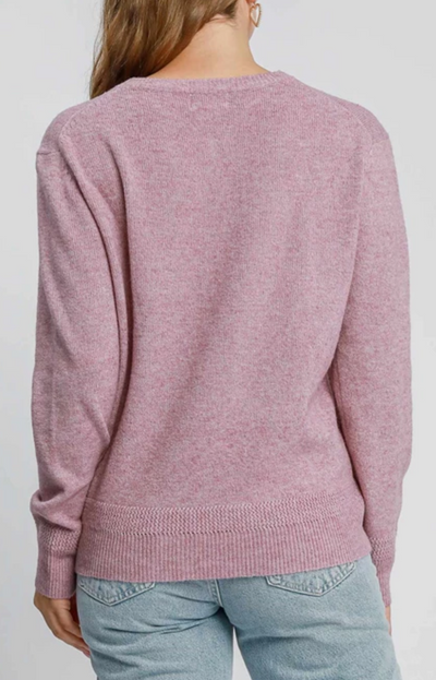 Plum Crew Neck Pullover Sweater